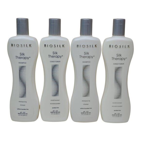 Biosilk Silk Therapy Shampoo & Conditioner Set 12oz 4 pk Paraben & Sulfate-Free - Picture 8 of 8